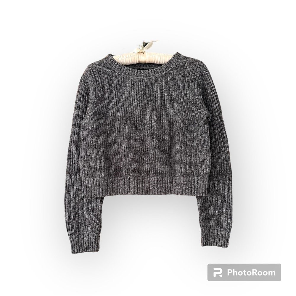 Boxy Cropped Cotton Knit